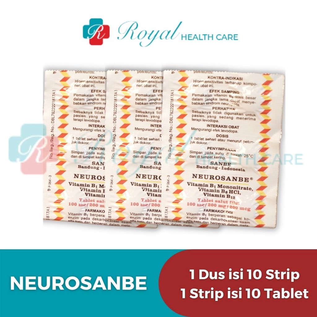 NEUROSANBE BOX 100 TABLET Vitamin B Compleks dan Vitamin untuk Saraf