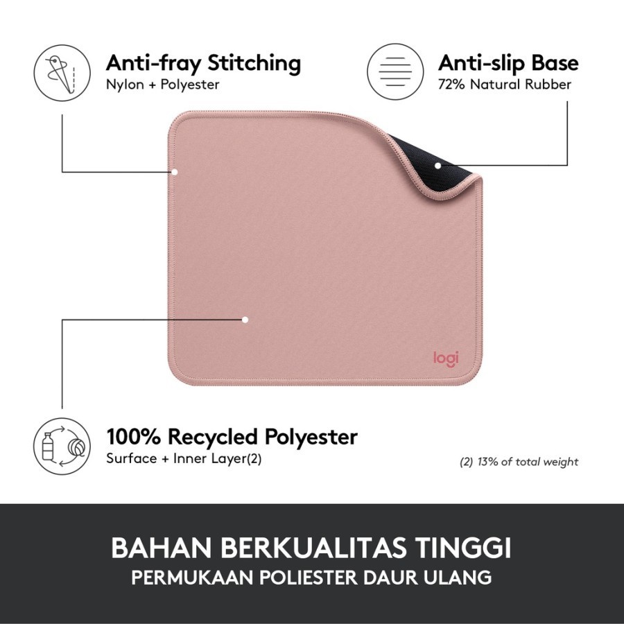 Logitech Mouse Pad Studio Series Anti Slip Tatakan Anti Tumpahan Rose