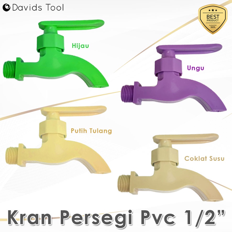 Kran Plastik Keran Kamar Mandi Pvc Segi 1/2 Inch