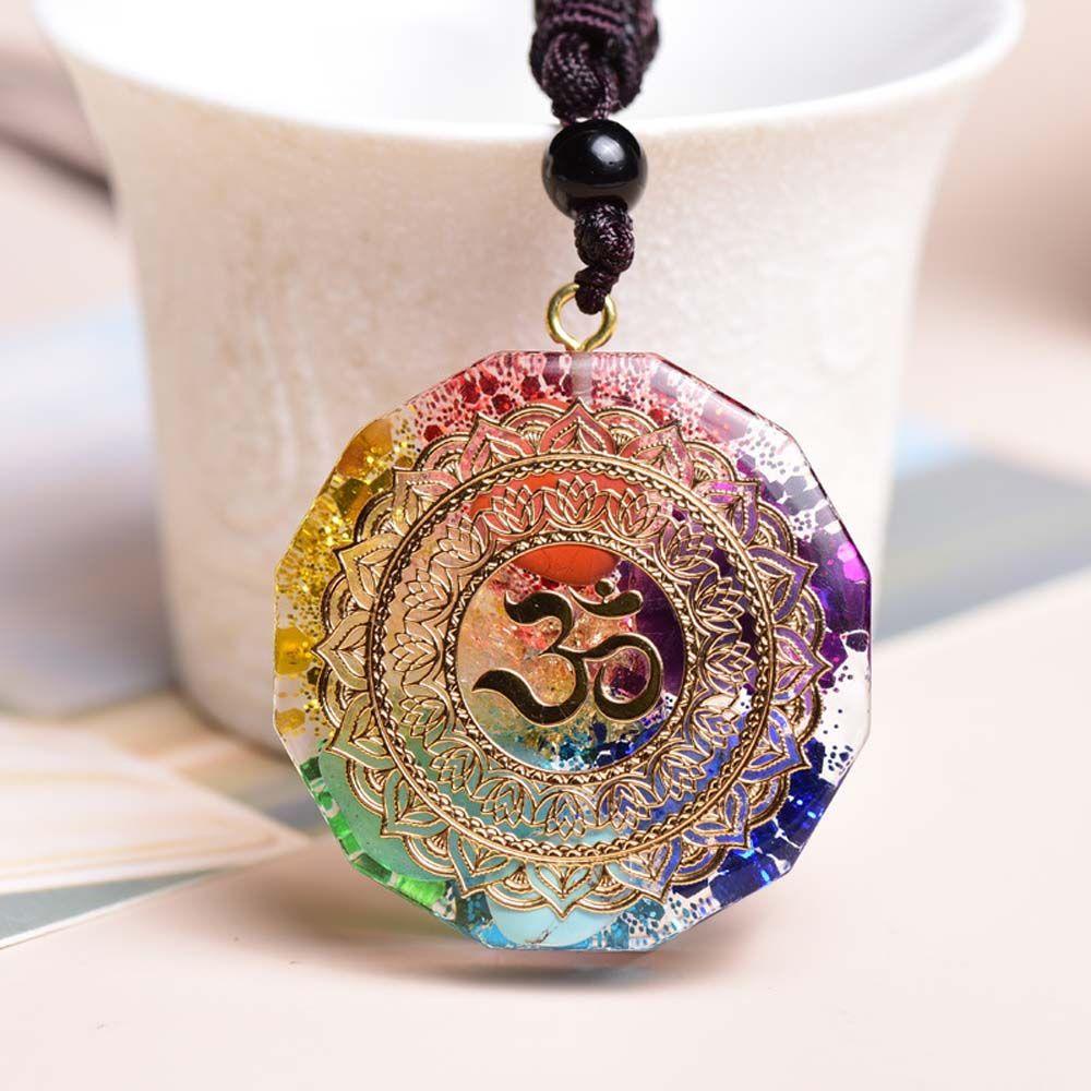 Needway 7chakara Orgonite Pendant DIY Sparkly Wanita Perhiasan Relaksasi Kalung Aksesoris Handmade Energey Kristal Charms