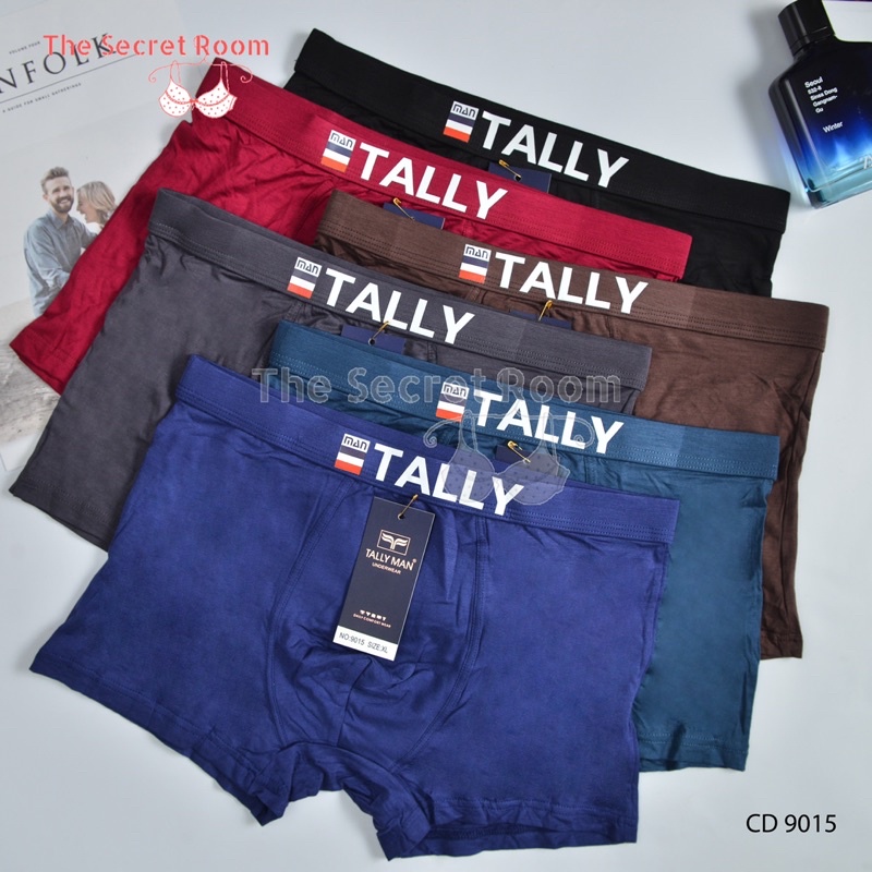 TALLY CD CELANA DALAM BOXER COWOK PRIA 9015 I BAHAN KATUN I SIZE M - XXL | HARGA PER PCS