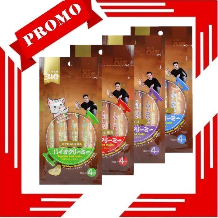 Cat Food BIO CREAMY Cat Treat Snack Kucing Basah - Makanan Kucing