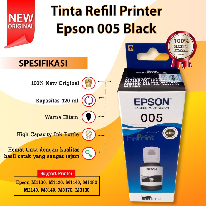 Tinta Epson 005 Black New Original 120ml