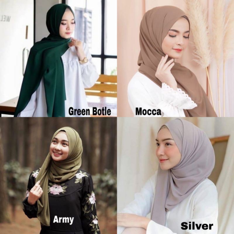 ALGHANI - PASHMINA CERUTY BABYDOLL BASIC SHAWL POLOS 180x75