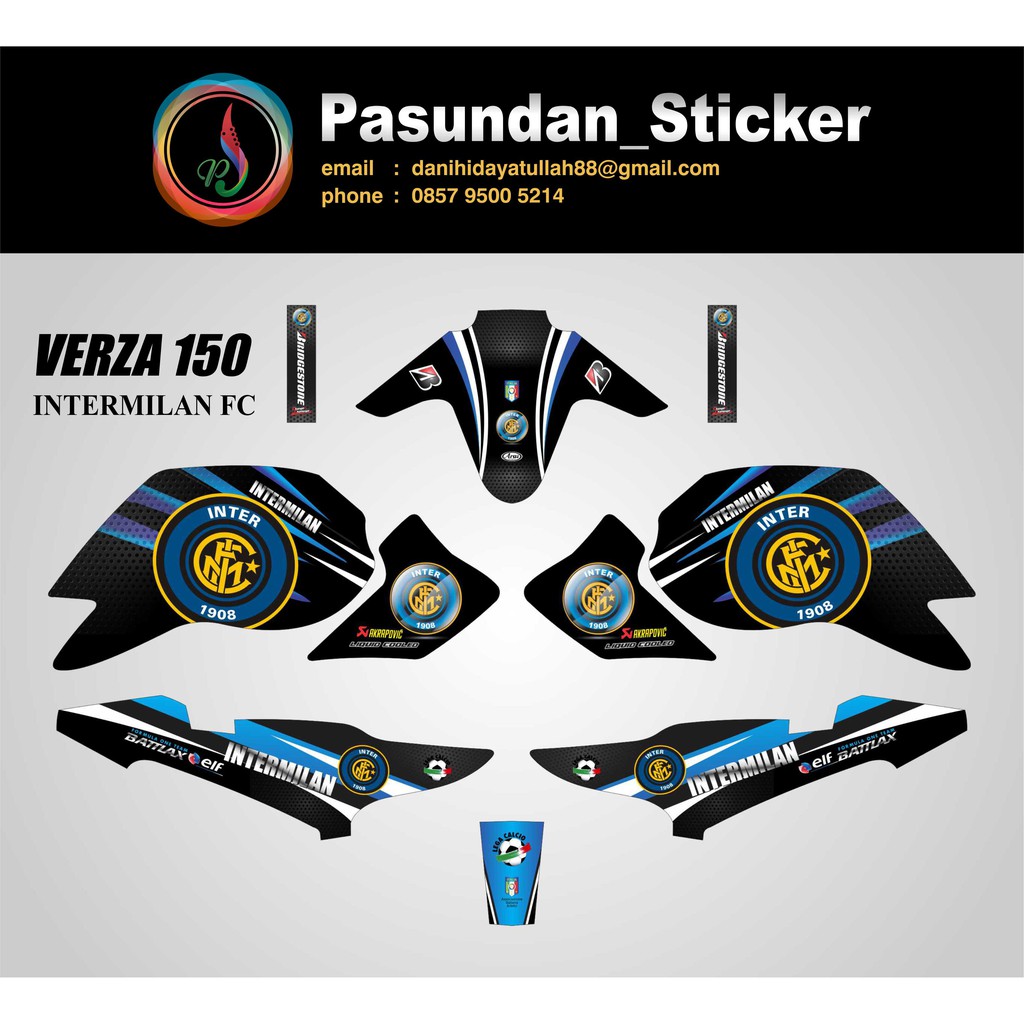 DECAL STICKER VERZA 150 INTERMILAN FC