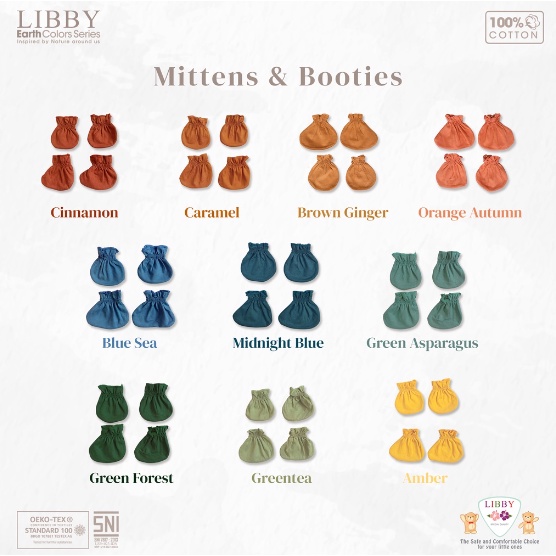 Libby Earth Searies Comfy Set Sarung Tangan Kaki / Topi Knot Hat Mittens Libby CBKS