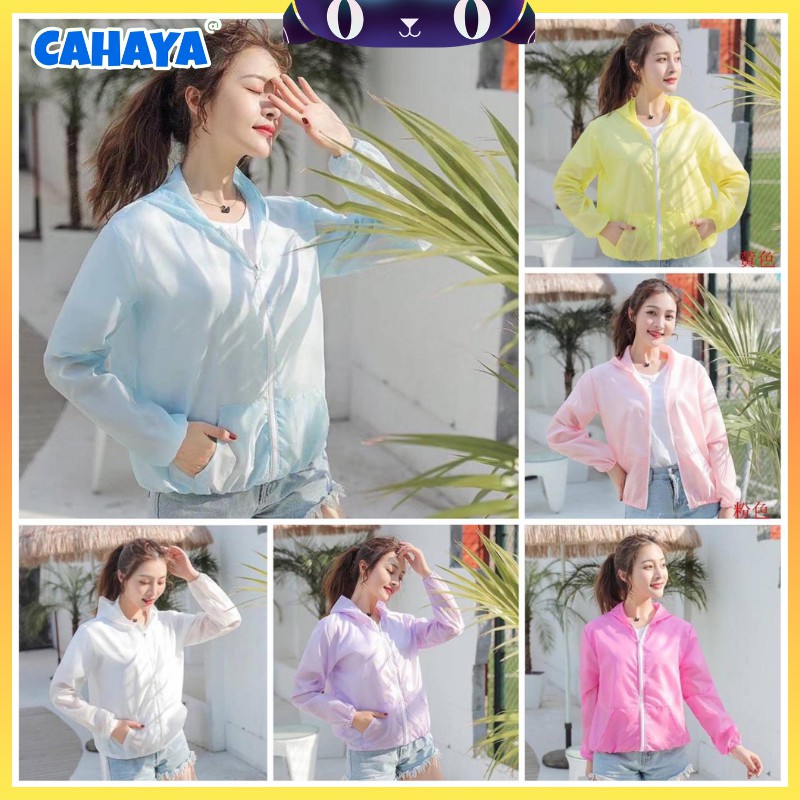 Jaket Sepeda Wanita Korea Style Jacket Jogging Anti UV Import Cepat Kering CAHAYATOPIPET Jaket1