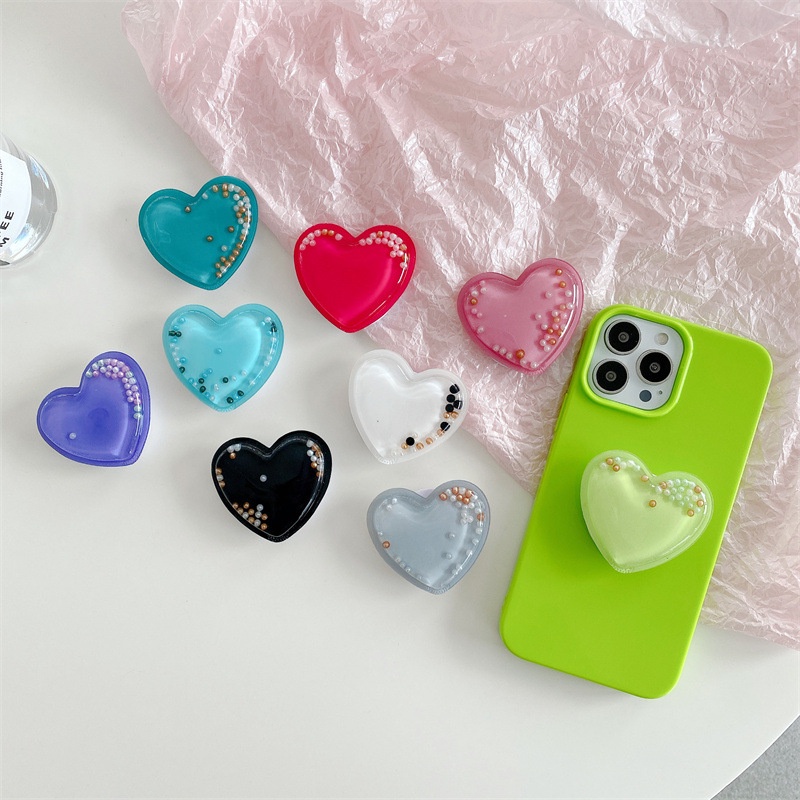 Holder Bentuk Hati Glitter 3D 9 Warna Untuk iphone Samsung Huawei Xiaomi Oppo VIVO Redmi