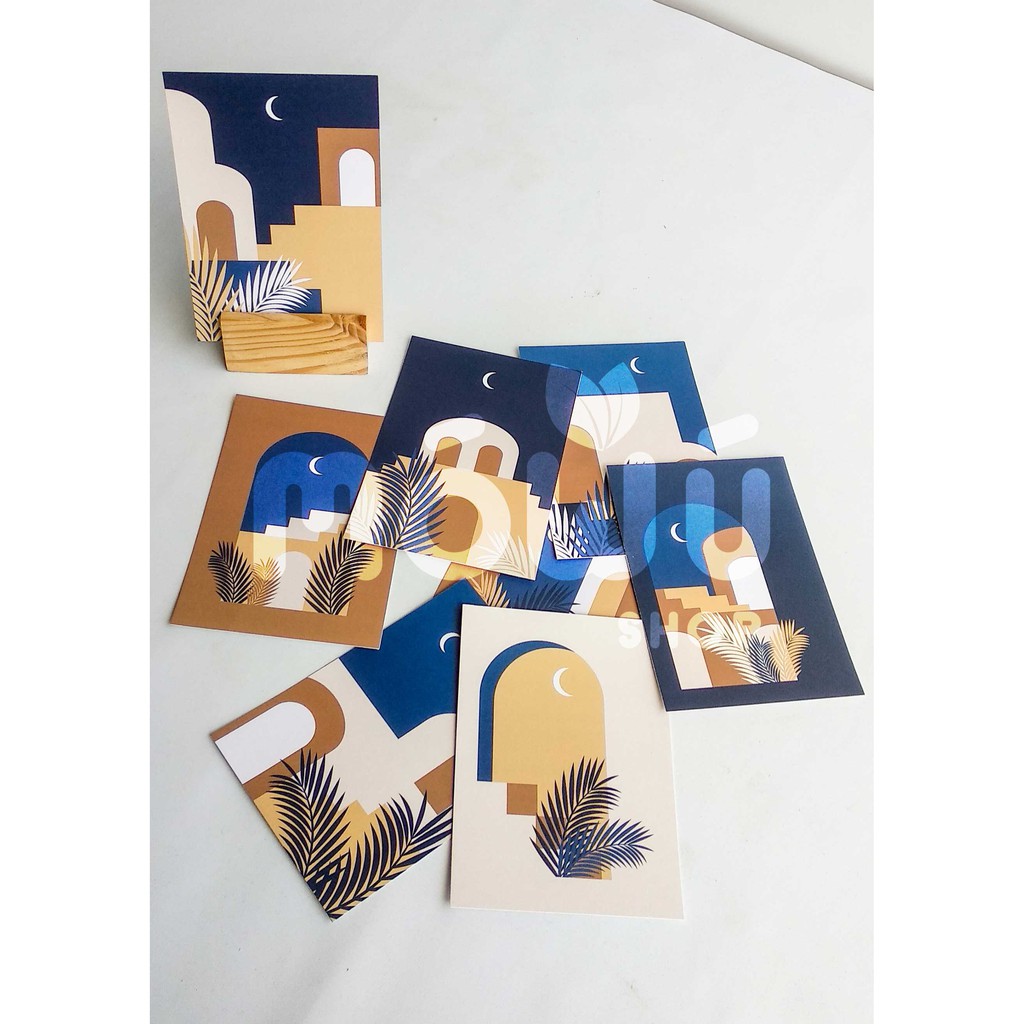 

NIGHT MOON" Kartu Lebaran/Ramadan Postcard + Amplop 10,5x14,8cm A6