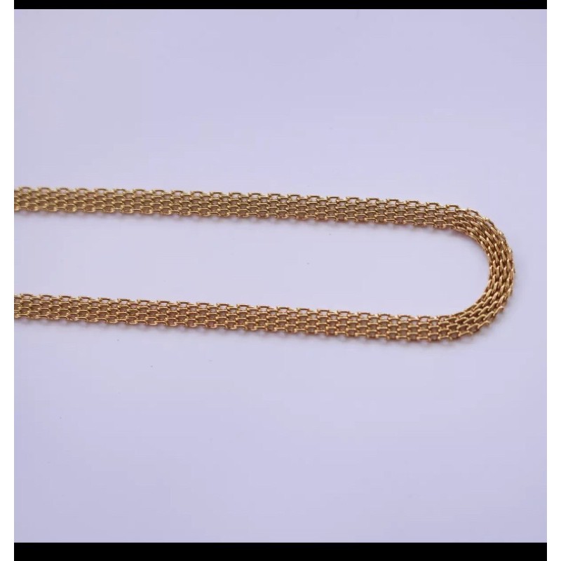 Kalung tikar emas lapis 24k suping 45cm