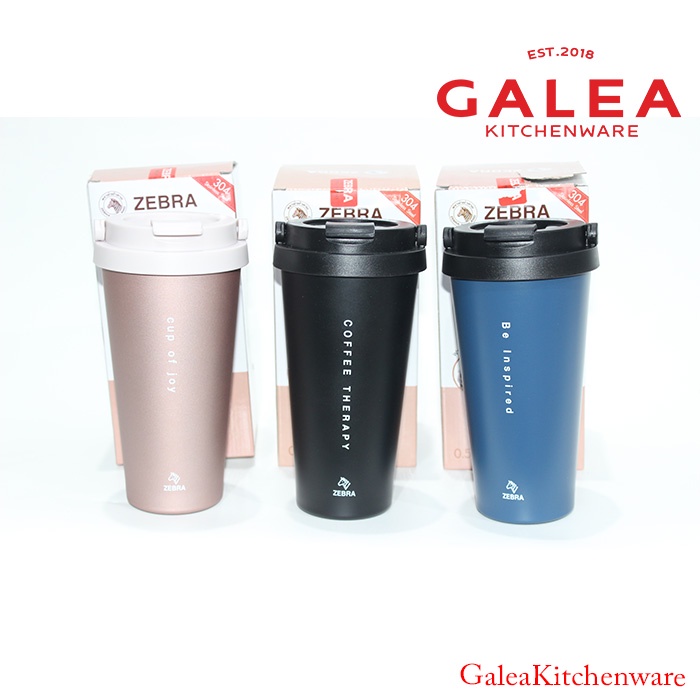 Termos Air Panas dan Kopi Stainless / Botol Minum / Tumblr Botol / Vacuum Mug Zebra Cuppuccino 0.5 L