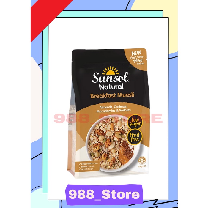 

SUNSOL 10+ NATURAL MUESLI - ALMONDS, CASHEWS, MACADAMIAS & WALNUTS