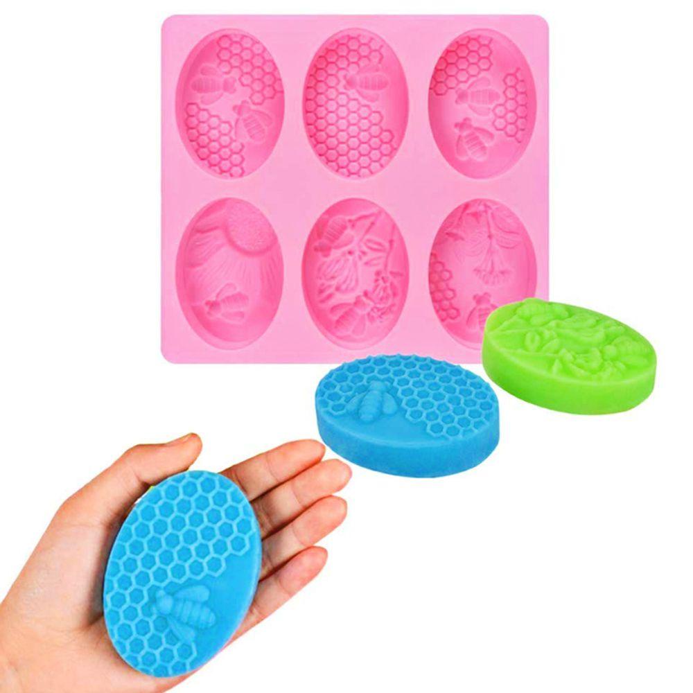 Chookyy Cetakan Sabun Perlengkapan Pernikahan Clay Tools Bee Oval Honeycomb Handmade Cake Resin Molds