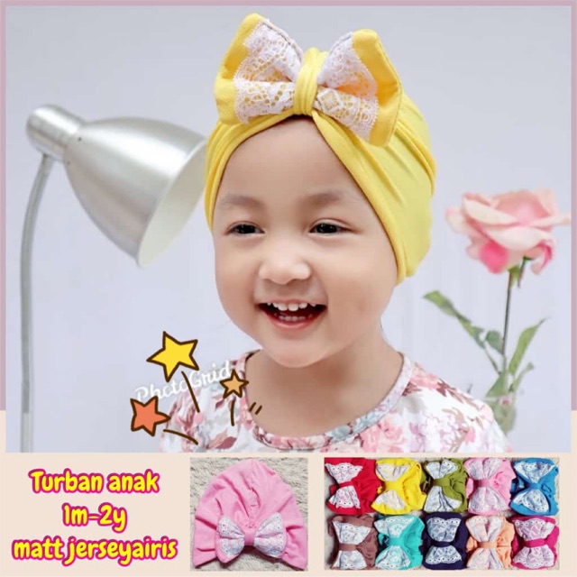 [KODE-PITA RENDA] Turban anak / ciput bayi / topu turban anak