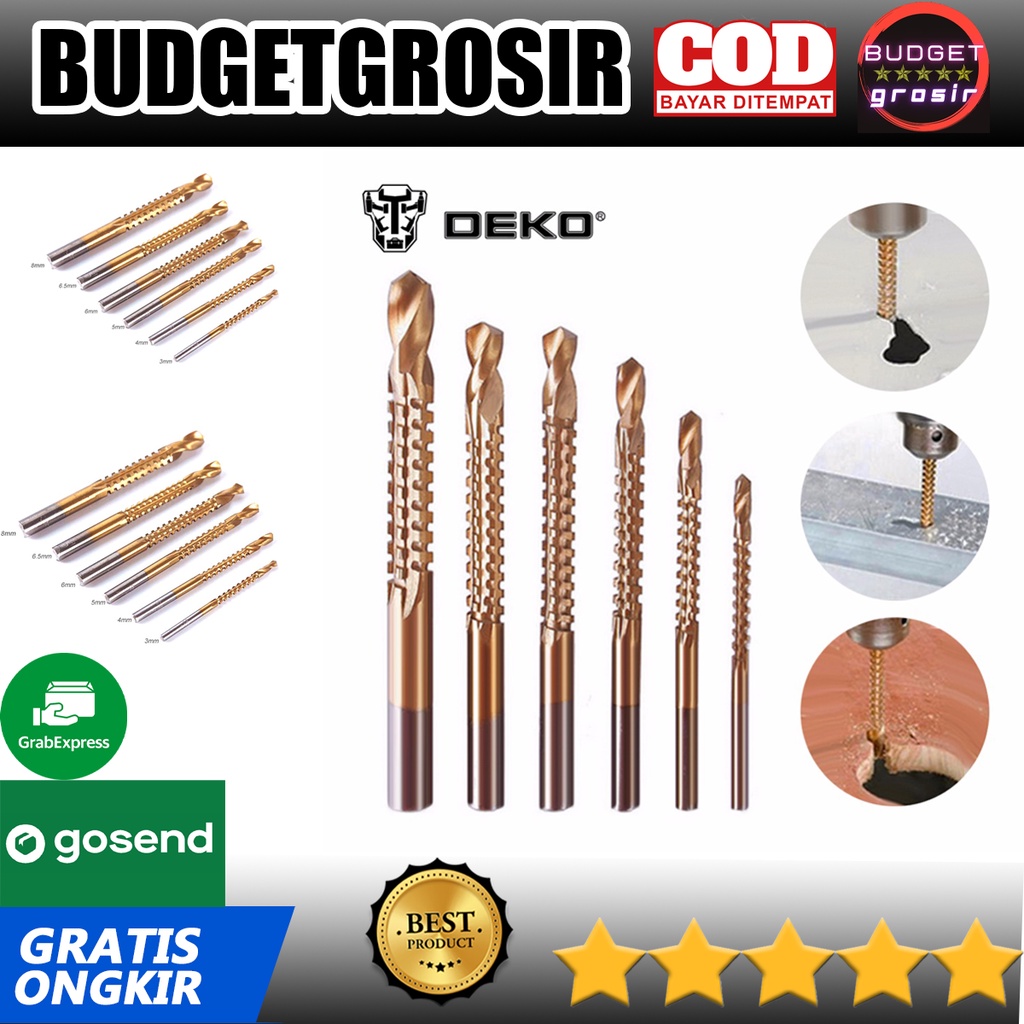 Mata Bor Power Drill HSS Steel 6 PCS - Golden--Deko