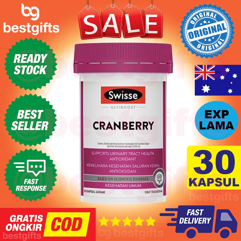 SWISSE ULTIBOOST CRANBERRY ANTIOXIDANT ANTIOKSIDAN KRANBERI KESEHATAN SALURAN KEMIH 30 KAPSUL