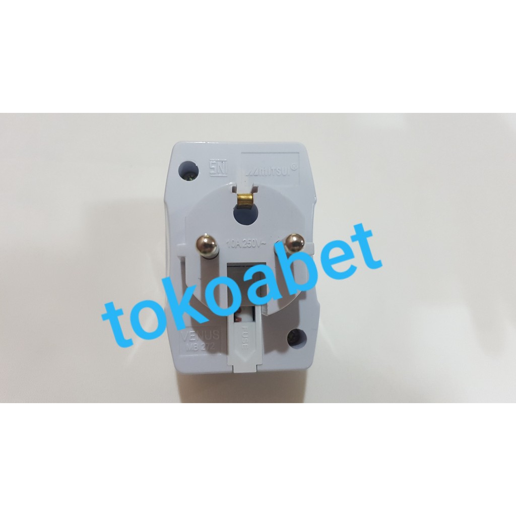 Konektor mesin ayunan POLAR, Colokan kaki 3, steker serbaguna cabang 3, stecker with fuse MITSUI