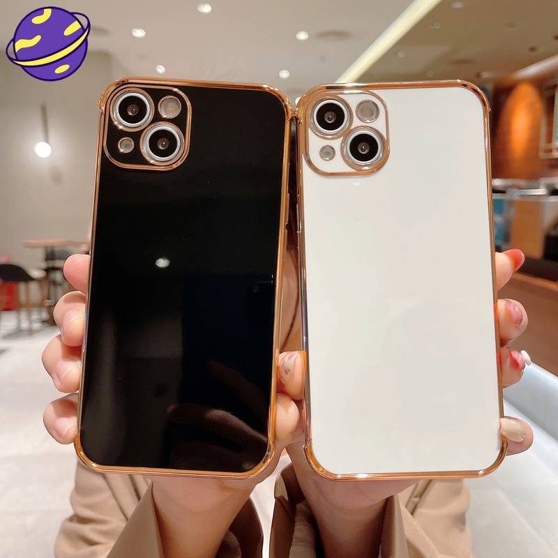 Soft Case Elektroplating 6d Anti Jatuh Untuk Iphone 13 12 11 Pro X Xs Max 7 8 Plus