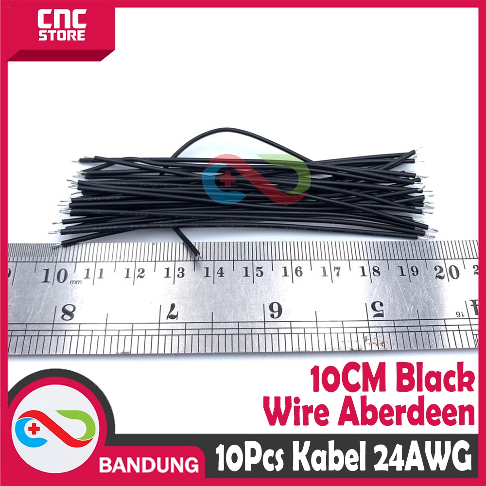 10PCS WIRE ABERDEEN BLACK WIRE CONECTING ELECTRONIC 10CM 24AWG