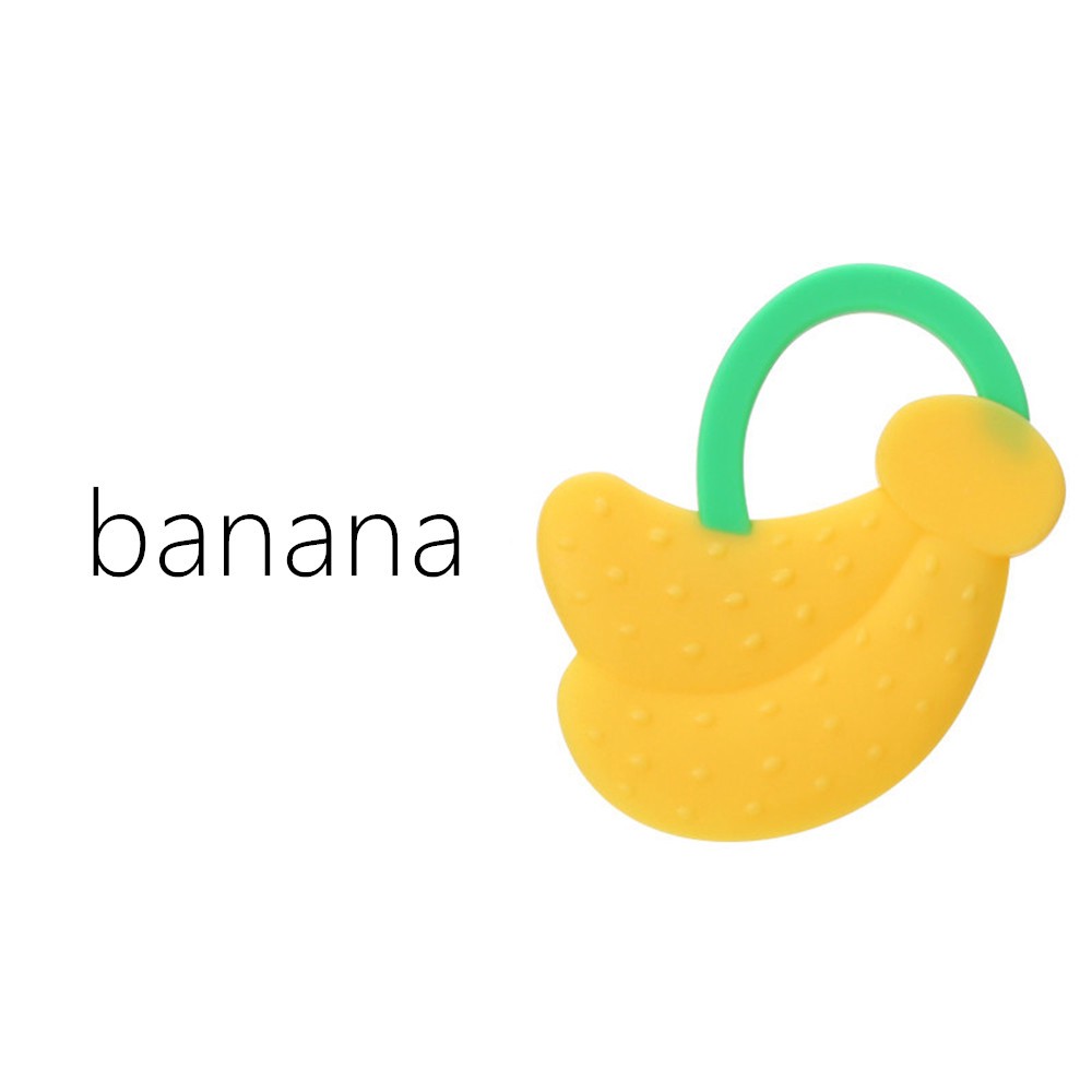 Baby Fruit Teether Gigitan Bayi Bentuk Buah / Mainan Bayi Bentuk Buah Silicone Anak Bayi-Teether Jari Banana