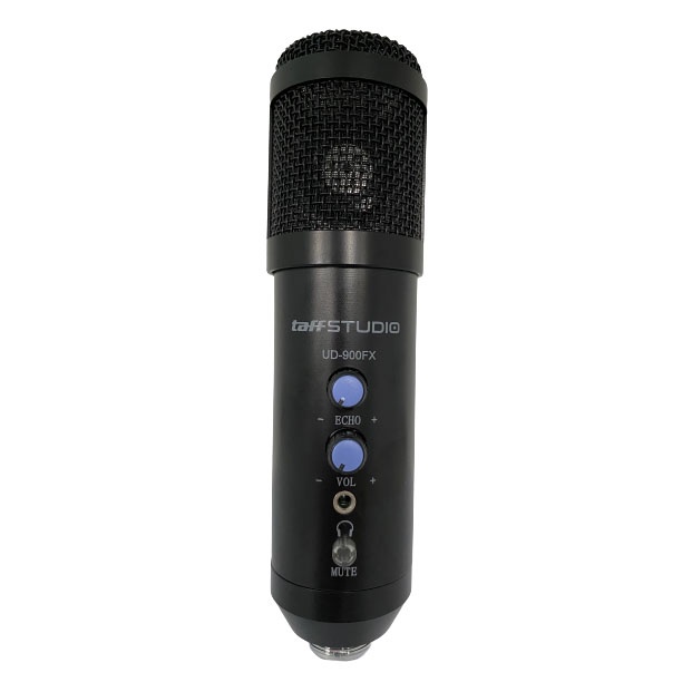 TaffSTUDIO Tech Microphone Condenser USB Mikrofon with Stand - UD-900FX - Black