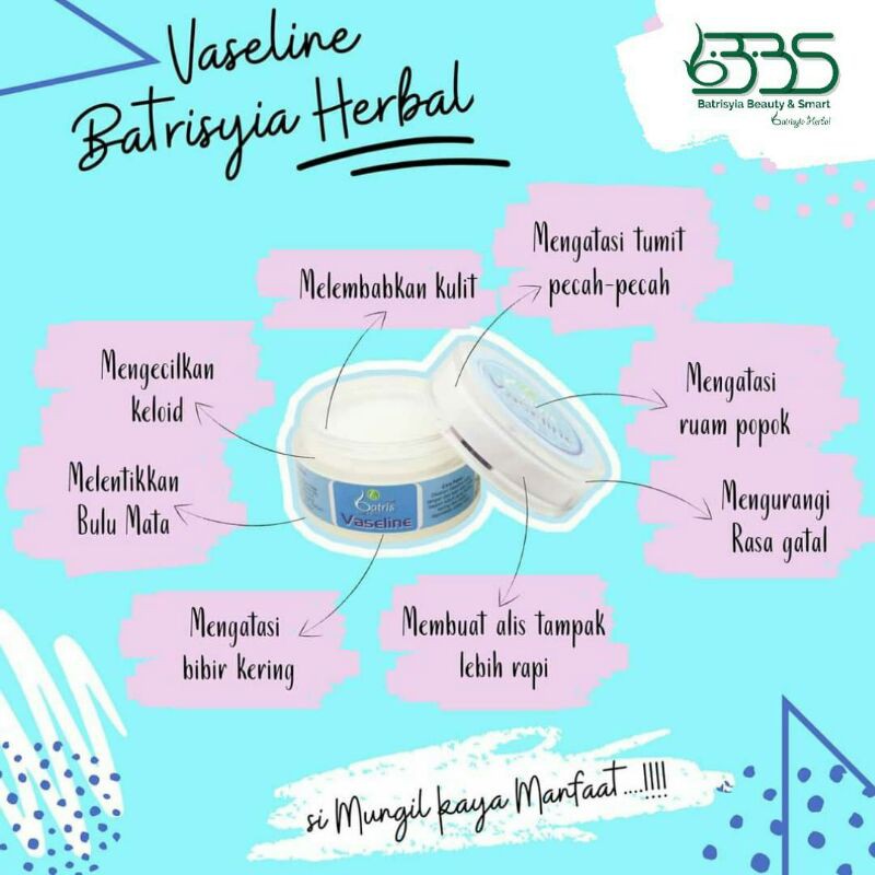 

VASELINE BATRISYIA UNTUK KULIT KERING 30G KOSMETIK HERBAL