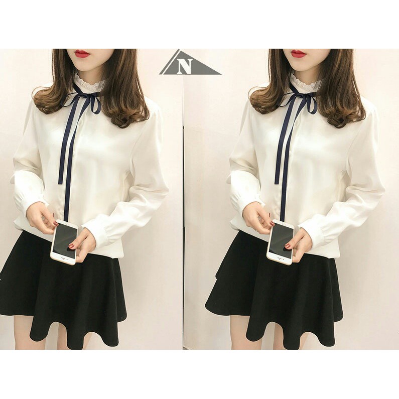 Baju Kemeja Wanita Pita Kupu kupu 430 Style Korean