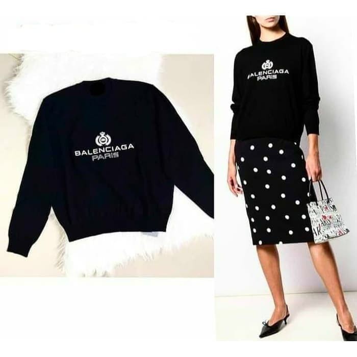 cjs150 Jaket Sweater CREWNECK Distro BALENCiAGA PARiS polos custom indonesia