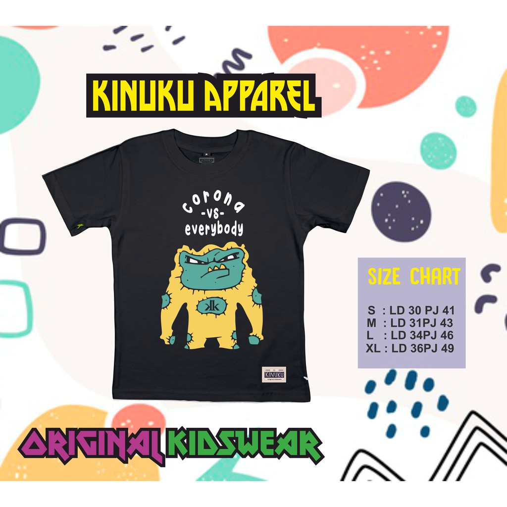 KINUKU KAOS DISTRO ANAK ORIGINAL CORONA VS EVERYBODY