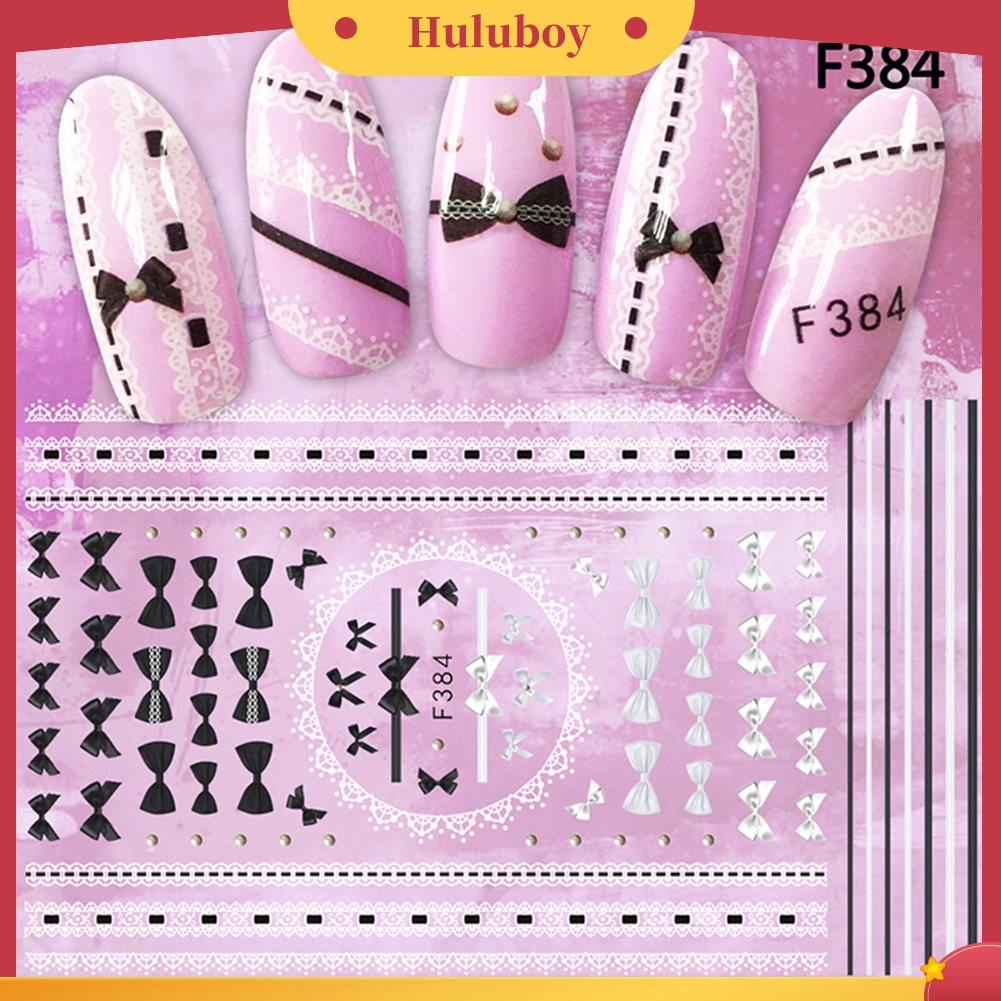 Huluboy Huluboy♡ Stiker Decal Motif Bunga Untuk Dekorasi Nail Art DIY