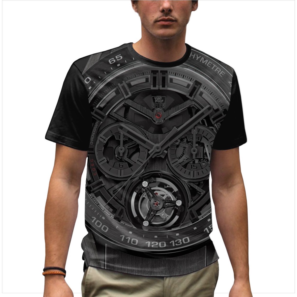 Kaos Pria Jam Tangan 3D TAG HEUER - Kaos Pria Big Size - SHOPLAB88