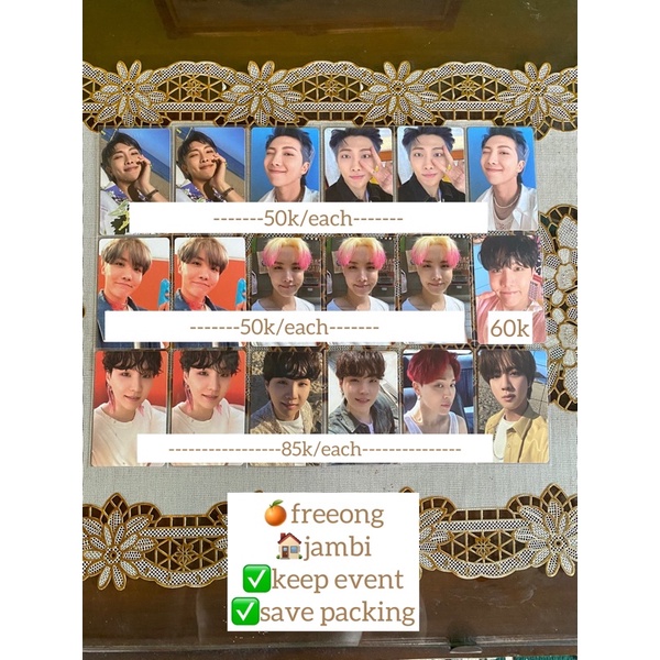 READY STOCK PHOTOCARD OFFICIAL PC BUTTER CREAM PEACH NAMJOON JIN SUGA JHOPE JIMIN