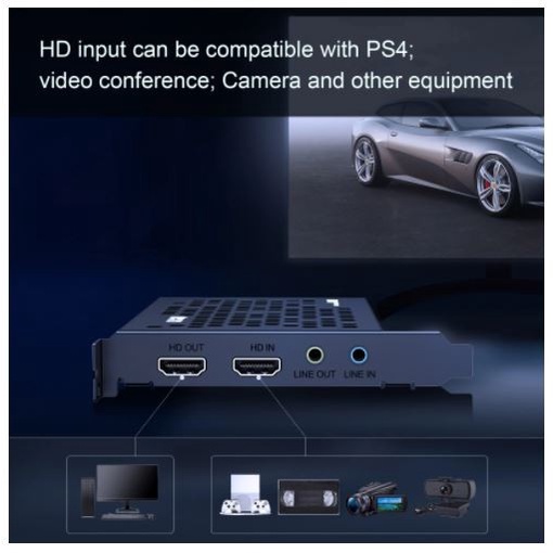 Pcie Pci express x1 ezcap game capture card live 4k 2k Hdtv 3.5mm live streaming gamer raw recording ezcap324 ez-cap 324