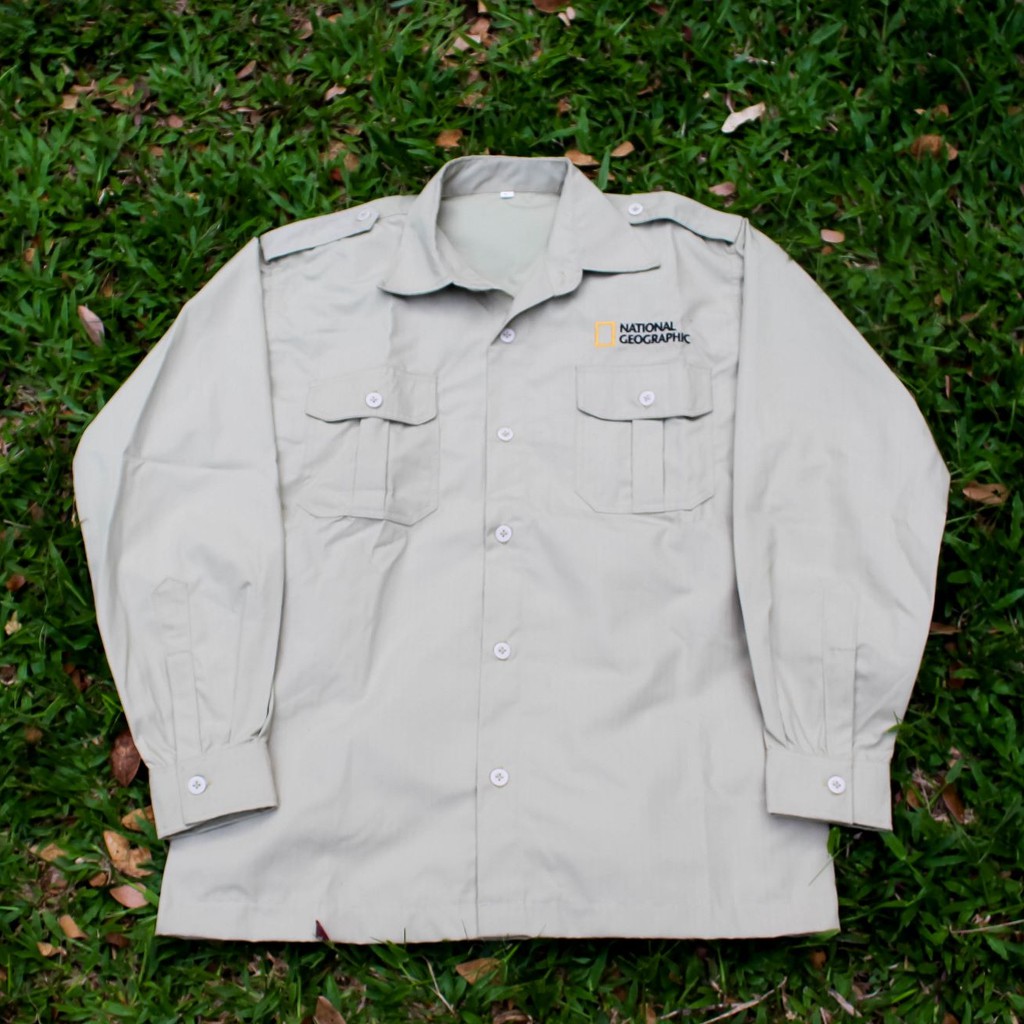 KEMEJA NATIONAL GEOGRAPHIC CREAM - LENGAN PANJANG