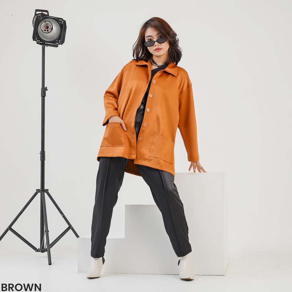 Jacket Kulit Oversize Atasan Wanita