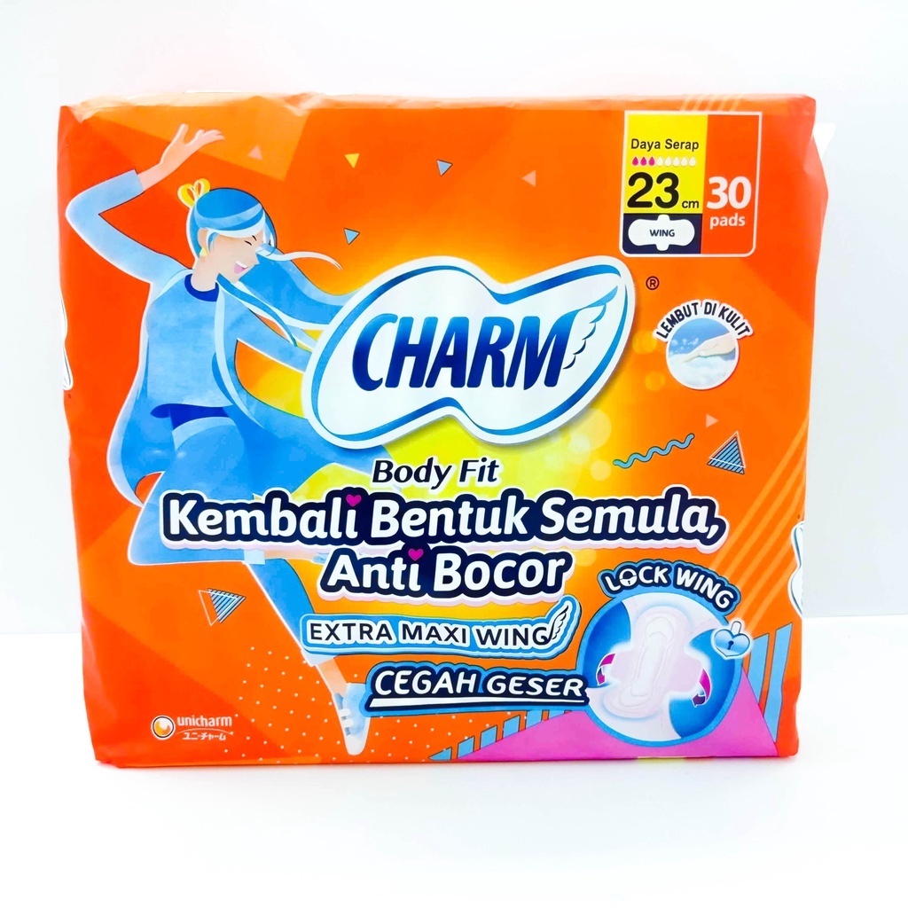 Charm Extra Maxi Wing Non Wing 23Cm Isi 10/20/30 Pads