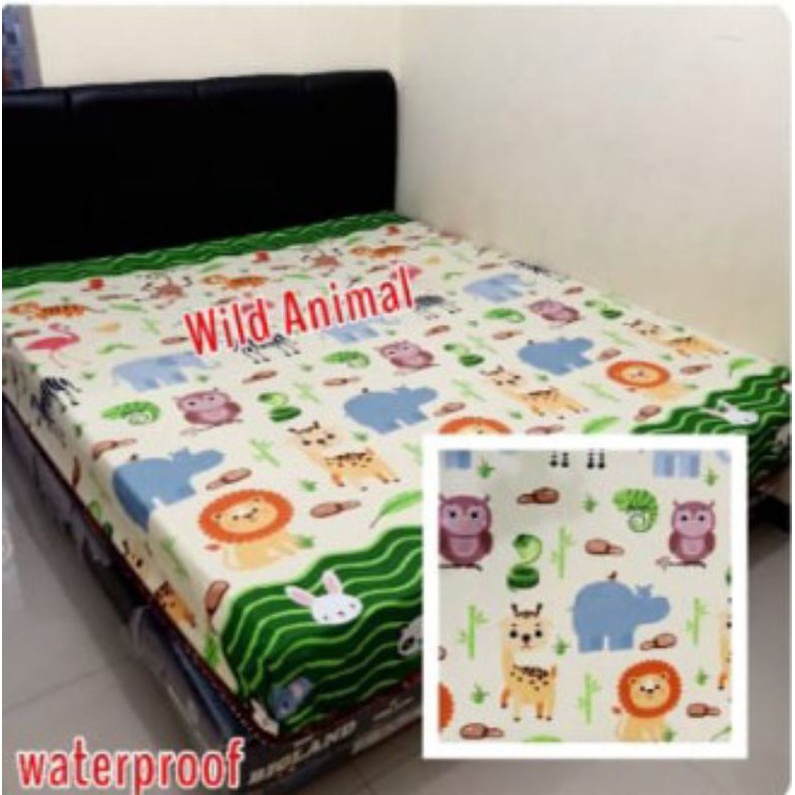 Sprei waterproof (anti air) motif bisa COD-Wild Animal