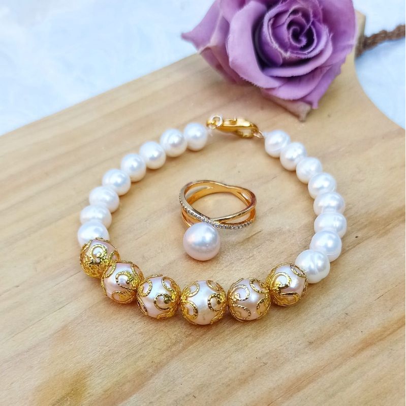 Gelang mutiara asli| gelang mutiara bersertifikat| gelang mutiara lombok| paket gelang dan cincin mu