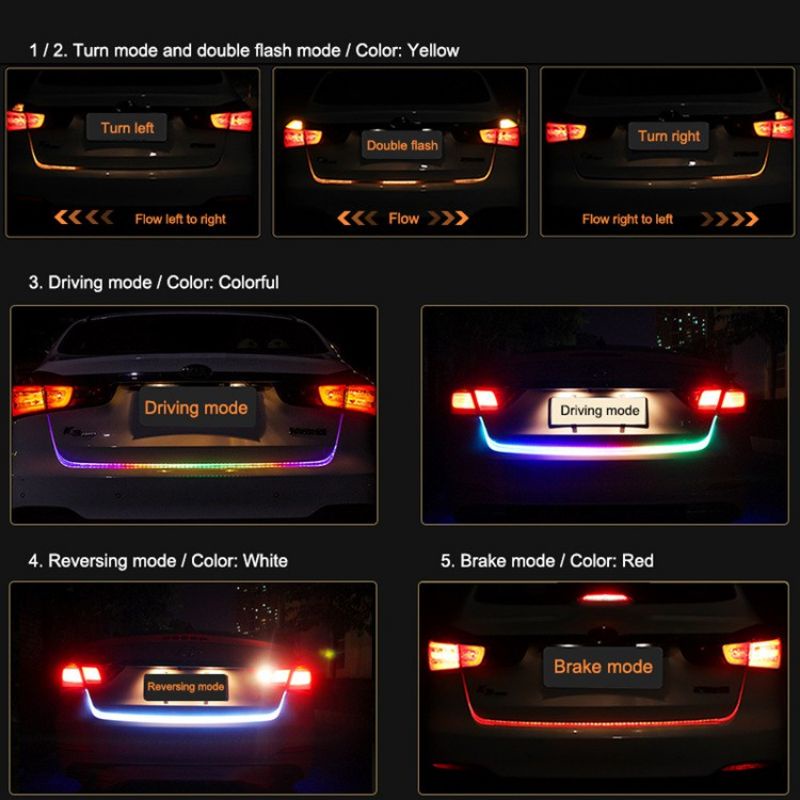 Lampu LED Bagasi Belakang Mobil 120 Cm Led Tail Trunk RGB 12 Volt