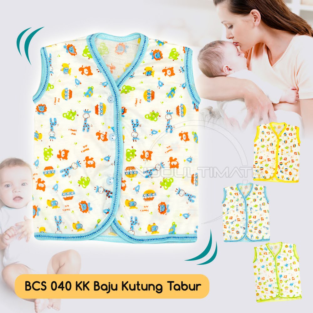 Baju Bayi Kutung Tanpa Lengan Kaos singlet Bayi Newborn Baru Lahir BCS-040KK Atasan Bayi lekbong