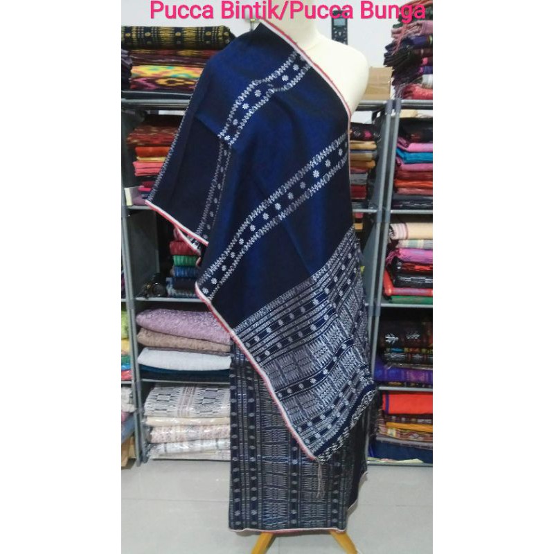 Pucca Bintik Navy Silver Songket Tarutung