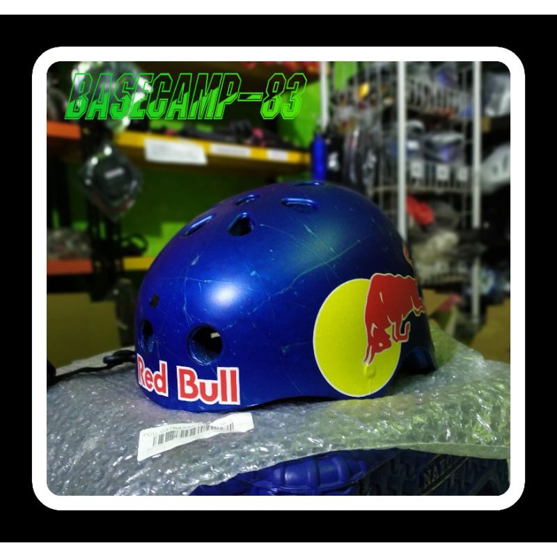 helm sepeda mtb bmx helm batok lokal motif redbull