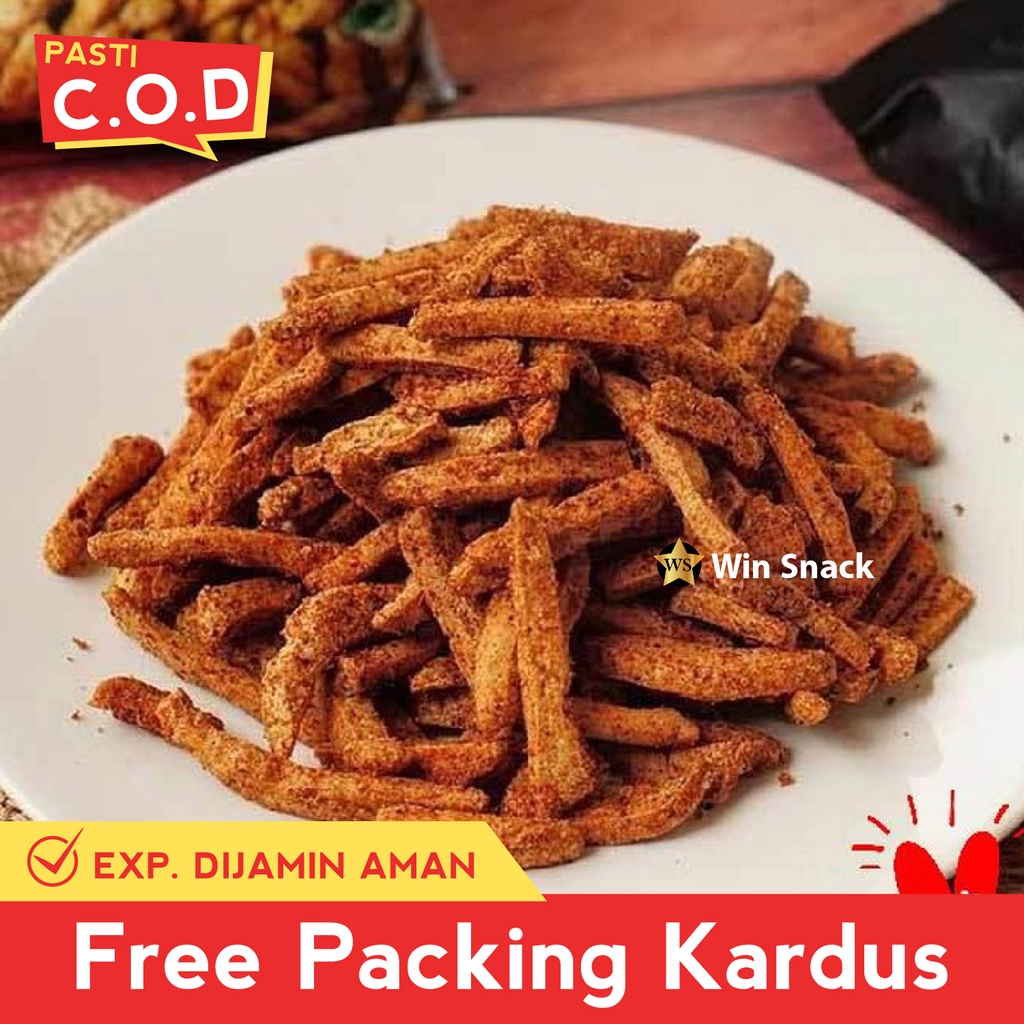 TERMURAH Snack kiloan stik basreng pedas asin gurih 500 gram | MAKANAN RINGAN CEMILAN JAJANAN-STIK BASRENG PEDAS