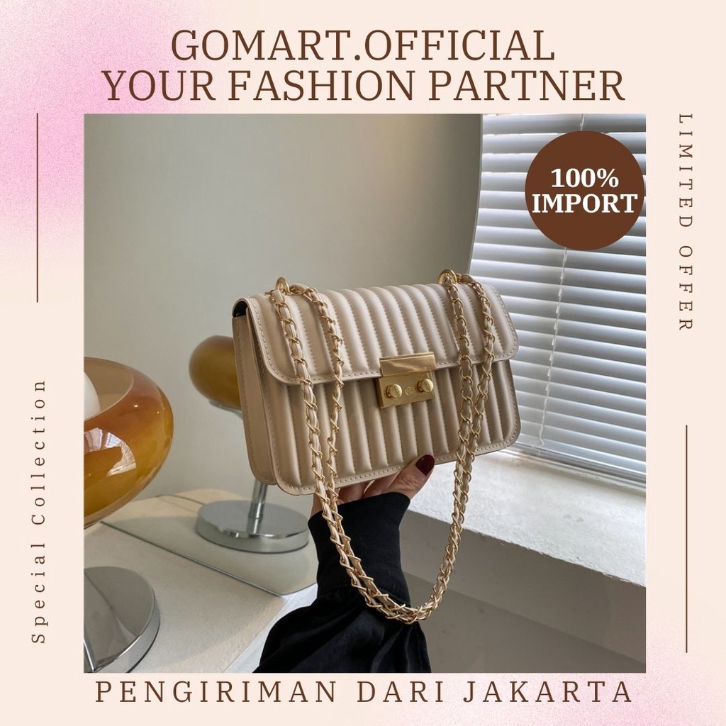 GOMART - Tas Selempang Wanita Import Terbaru Fashion Korea Kekinian - Tas Bahu Pesta Elegant - SL79