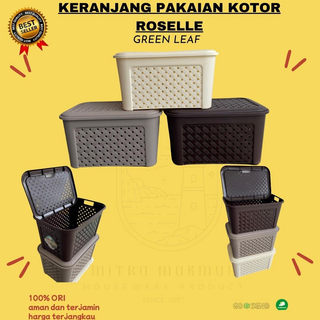 GREEN LEAF - ROSELLE 1531 / KERANJANG PAKAIAN KOTOR / LAUNDRY BASKET PERSEGI PANJANG