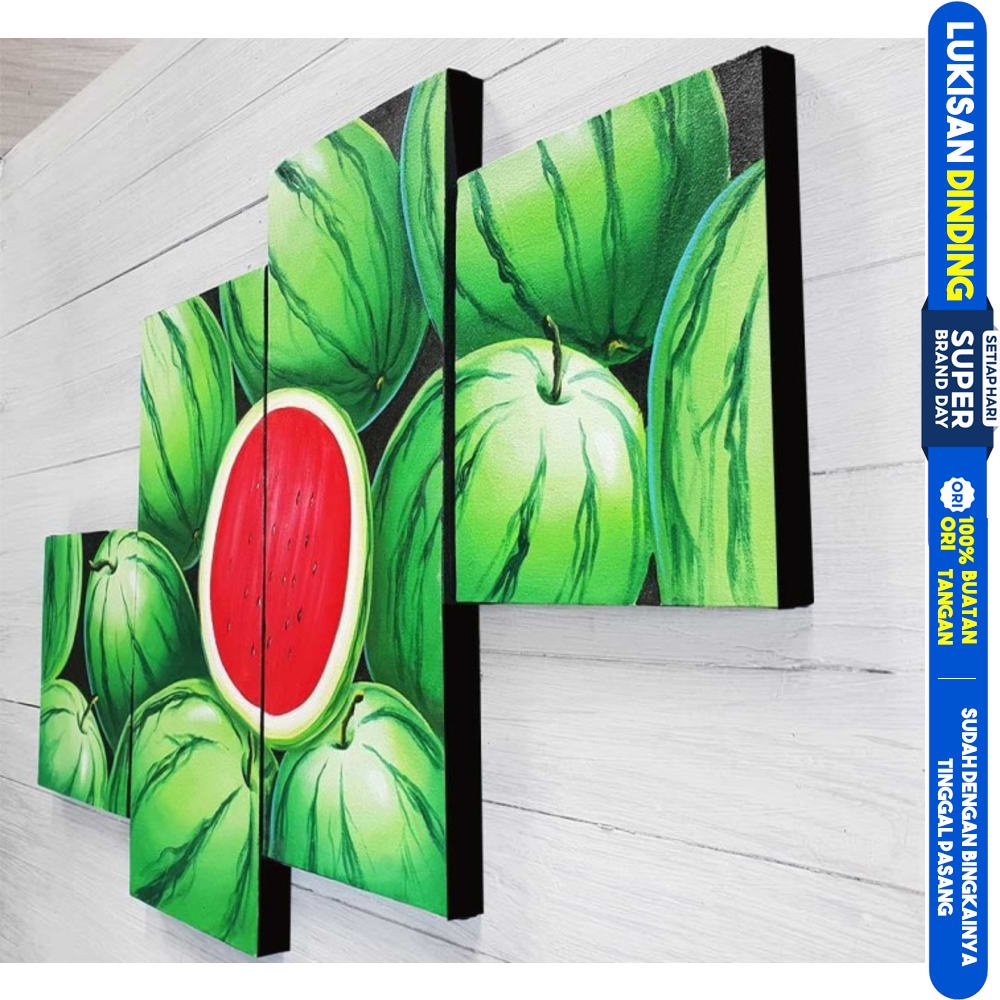 Hiasan Dinding Dapur Lukisan Buah Semangka  LUKISAN 100% ASLI BUATAN TANGAN

PENJELASAN PRODUK :
. U