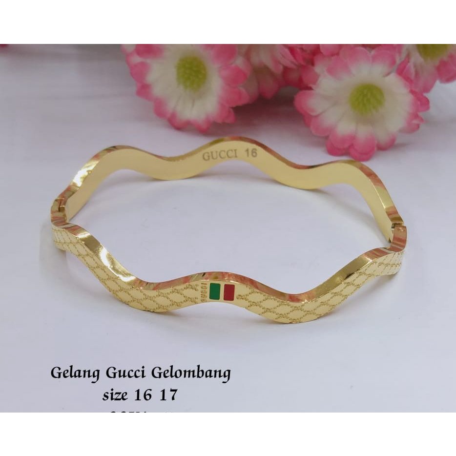 GL08 Gelang Titanium Asli Anti Luntur Dan Karat Rantai Titanium Gucci gelombang