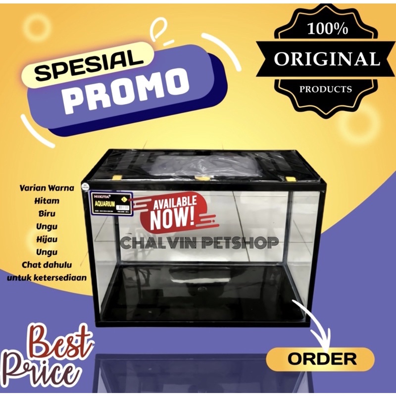 Aquarium Triset Nikita Large + Tutup MURAH