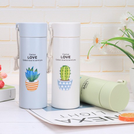 BOTOL MINUM KACA MOTIF KARTUN 450ML - TUMBLER MOTIF LUCU - BC