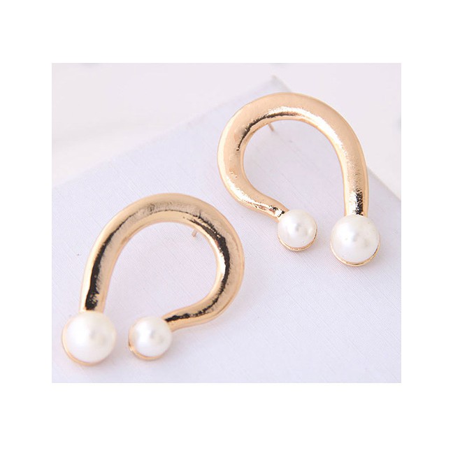 LRC Anting Tusuk Fashion Gold Color Metal Question Mark Stud A57310